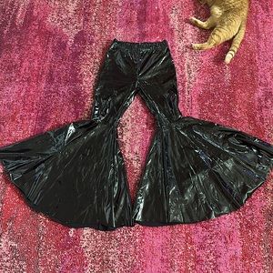 COPY - Vinyl shiny faux leather huge bell bottom flare pants